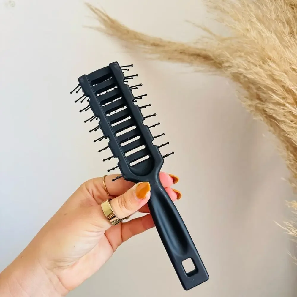 3 NEW SALON SILK Black Grey Round Vented Hairbrush Bundle Styling Tool Set